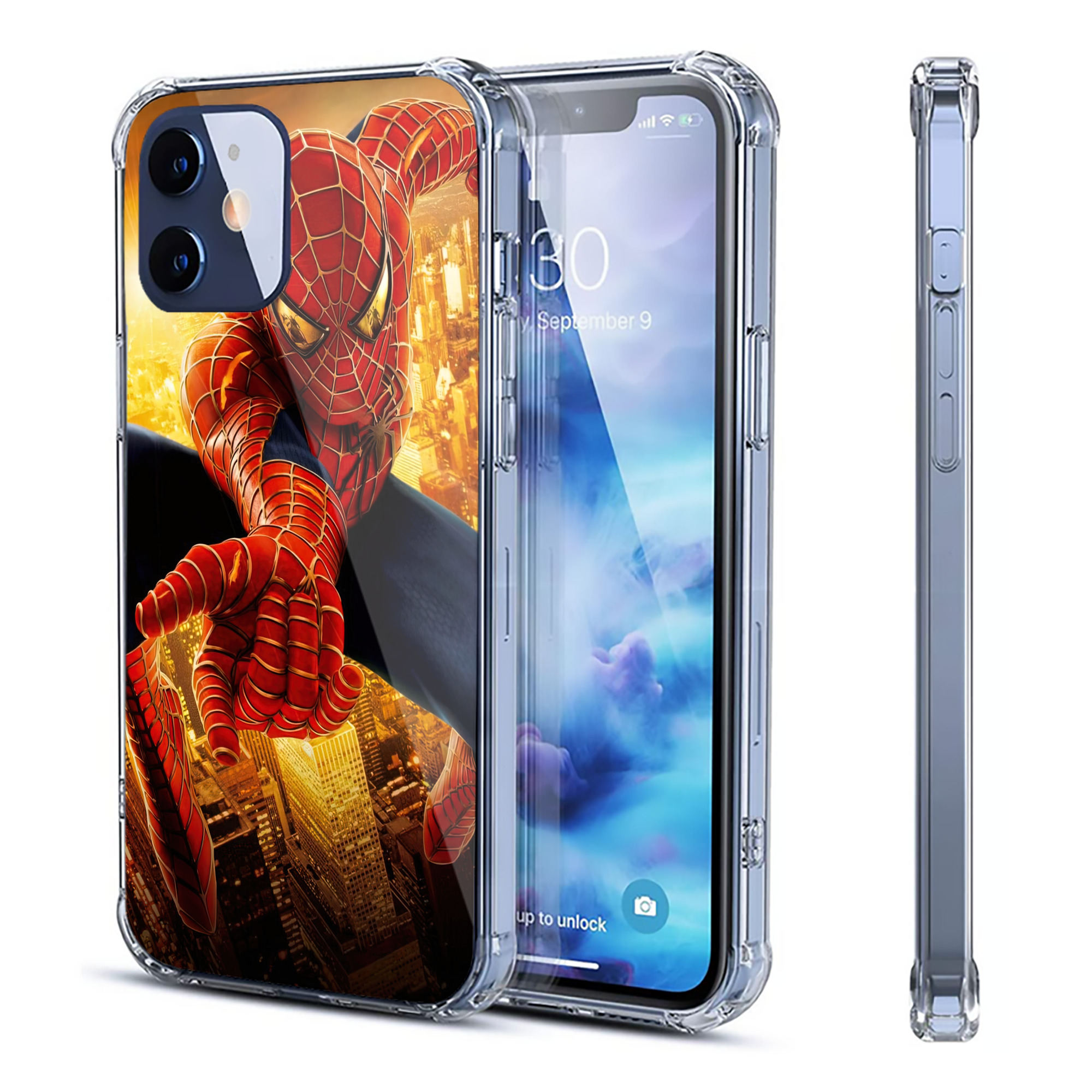 （画像用） Spider Man スパイダーマン 【iPhone 12シリーズ対応】透明スマホケース（クリアソフトケース）
